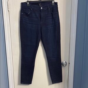Ann Taylor Factory Blue Skinny Jeans with Classic Denim Texture